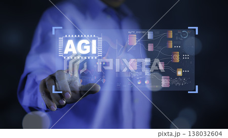 AGI Artificial General Intelligence Concept with Advanced AI System, Machine Learning, Automation and Future Technology AGI Artificial General Intelligence Concept with Advanced AI System, Machine Learning, Automation and Future Technology 138032604