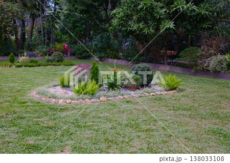 Lush green grass in serene Hong Kong public garden Lush green grass in serene Hong Kong public garden 138033108