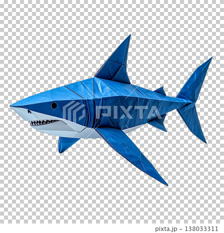 摺紙鯊魚海洋生物摺紙動物圖片 138033311