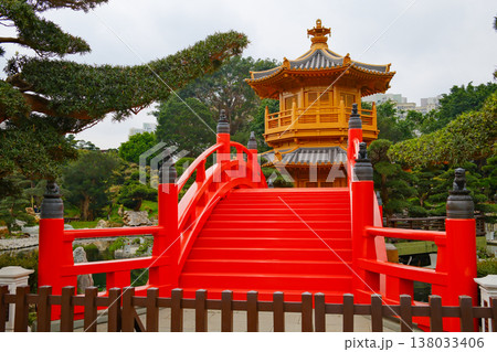 Golden Pavilion landmark in Nan Lian Garden, Hong Kong Golden Pavilion landmark in Nan Lian Garden, Hong Kong 138033406