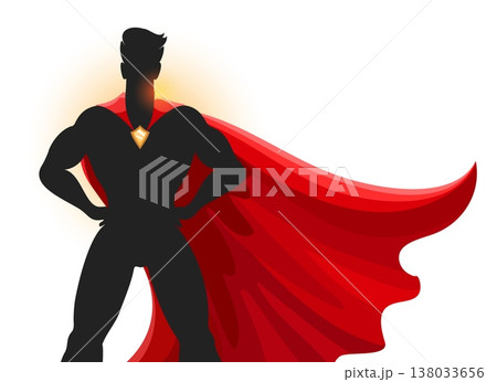 Male superhero silhouette 138033656