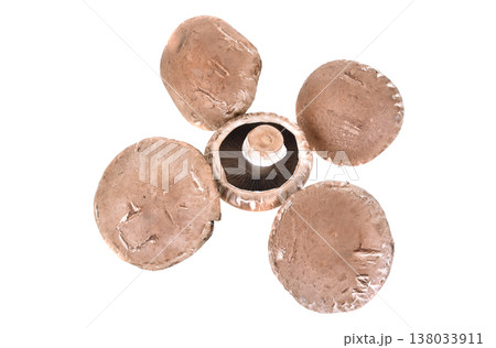 portobello mushrooms, isolated on white background. portobello mushrooms, isolated on white background. 138033911