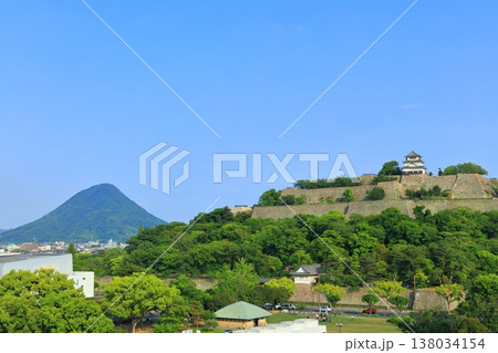 【香川県】快晴の丸亀城と讃岐富士(飯野山) 【香川県】快晴の丸亀城と讃岐富士(飯野山) 138034154