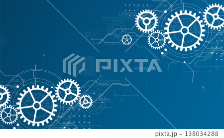 Abstract document drawing using white gears. Technological background. Abstract document drawing using white gears. Technological background. 138034288