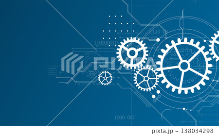 Abstract document drawing using white gears. Technological background. Abstract document drawing using white gears. Technological background. 138034298