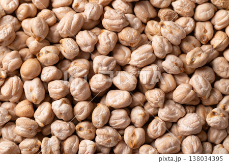Close up of organic raw chickpeas texture background, healthy food ingredient 138034395