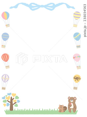 ふんわり可愛い賞状シリーズ｜そのまま使える「がんばったで賞」パステル賞状テンプレート（文字なし・枠の 138034563