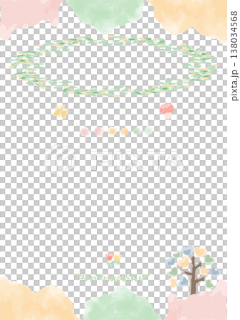 Soft and cute certificate series | Ready-to-use "Well Done" pastel certificate template (no text, no border) 138034568