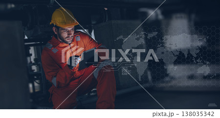 Professional engineer on site service with modern advance digital technology assistant worldwide Professional engineer on site service with modern advance digital technology assistant worldwide 138035342