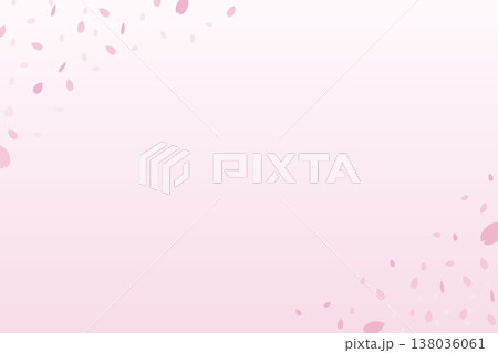 桜の花びらが舞う春のピンク背景素材 コピースペース付き 138036061