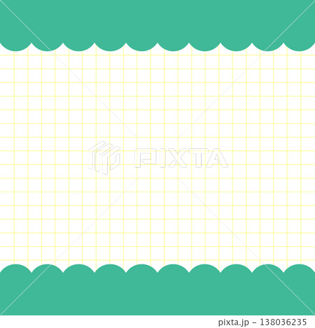 Instagram投稿やバナー広告に最適な正方形のスカラップ背景素材。方眼紙グリッド背景 Instagram投稿やバナー広告に最適な正方形のスカラップ背景素材。方眼紙グリッド背景 138036235