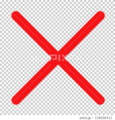 紅色“X”圖示(簡單的錯誤/禁止符號) 紅色“X”圖示(簡單的錯誤/禁止符號) 138036412
