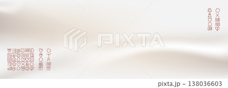 Abstract tan gradient with scribbles graphic. Elegant pearl wave and luxury pastel template. Abstract taupe and silky tone with folk scribble and naive mark. Smooth nude colors vector illustration 138036603