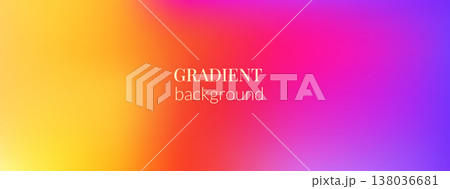 Gradient background with y2k aesthetic. Sunset ombre gradation. Summer blur trendy backdrop with rainbow tones. Vibrant vector warm background with yellow, magenta and violet for femtech presentation Gradient background with y2k aesthetic. Sunset ombre gradation. Summer blur trendy backdrop with rainbow tones. Vibrant vector warm background with yellow, magenta and violet for femtech presentation 138036681