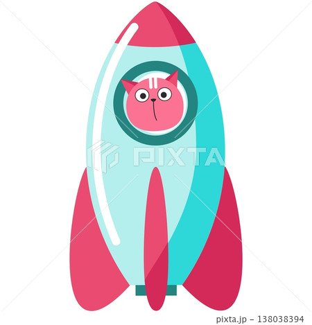 Space cat astronaut in spaceship vector cute emoji Space cat astronaut in spaceship vector cute emoji 138038394
