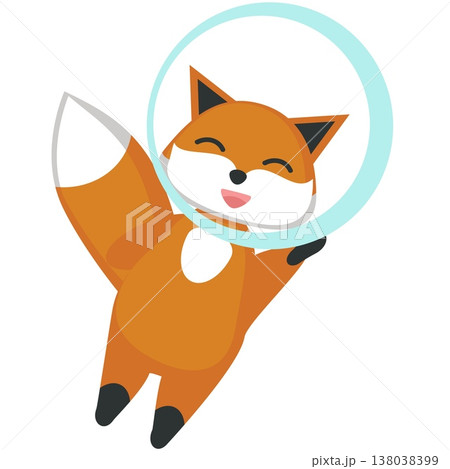 Vector fox astronaut animal cartoon character icon 138038399