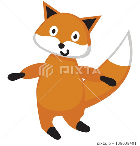 Fox cartoon vector, cute funny animal icon 138038401