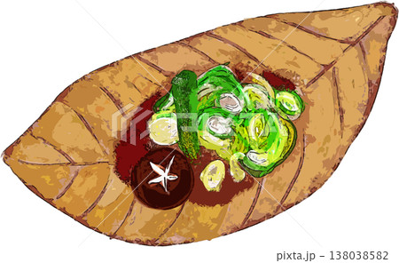 朴葉みそのイラスト ほうばみそ 朴葉みそのイラスト ほうばみそ 138038582