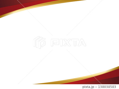 赤と金の高級感ウェーブ背景 138038583