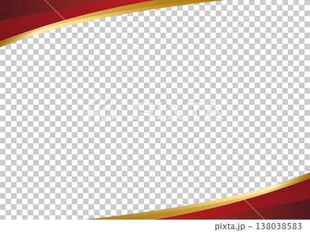 赤と金の高級感ウェーブ背景 138038583