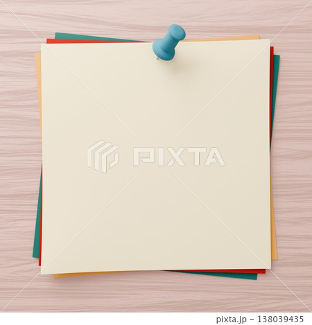 3D背景素材_画鋲とメモ_カラフル 138039435
