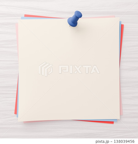3D背景素材_画鋲とメモ_カラフル 138039456