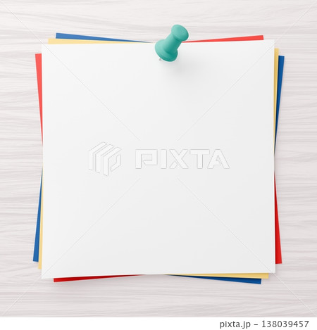 3D背景素材_画鋲とメモ_カラフル 138039457