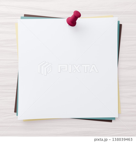 3D背景素材_画鋲とメモ_カラフル 3D背景素材_画鋲とメモ_カラフル 138039463