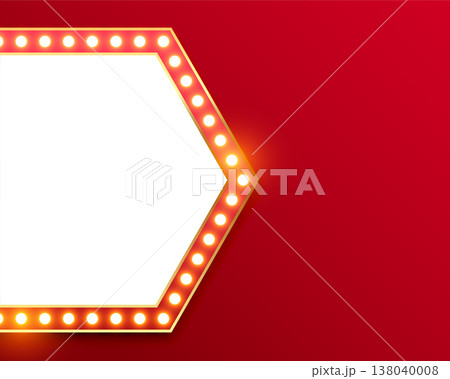 glowing classic marquee lightbox frame with text space 138040008