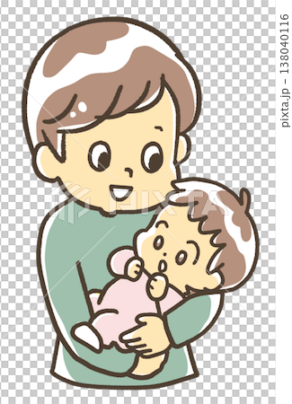 A man holding a newborn baby. A man holding a newborn baby. 138040116