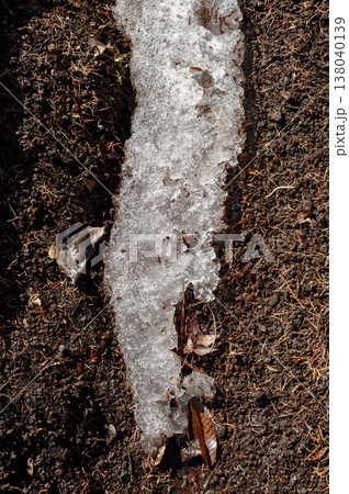 生き物のような溶け始めた雪 生き物のような溶け始めた雪 138040139