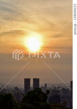 Aerial view of skyline of Taipei city with beautiful sun at sunset from Xiangshan Elephant Mountain. Beautiful landscape and cityscape of Taipei downtown and beautiful nature scene. Aerial view of skyline of Taipei city with beautiful sun at sunset from Xiangshan Elephant Mountain. Beautiful landscape and cityscape of Taipei downtown and beautiful nature scene. 138040223