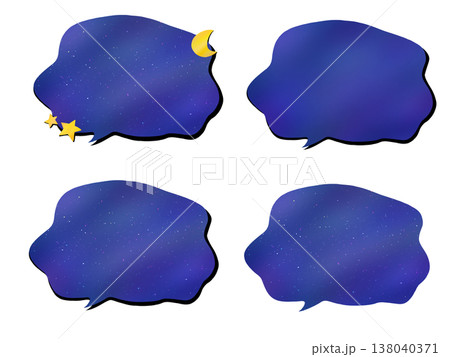 宇宙柄の吹き出しセット 138040371