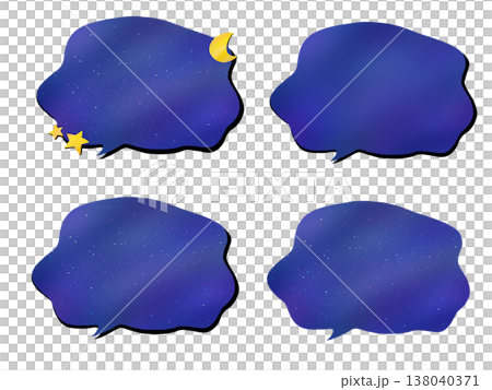 宇宙柄の吹き出しセット 138040371