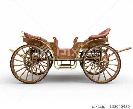 an old carriage on a white background 138040429