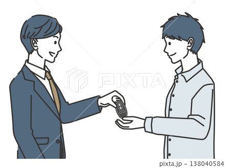 自動車購入後のキー受け渡しイメージ 138040584