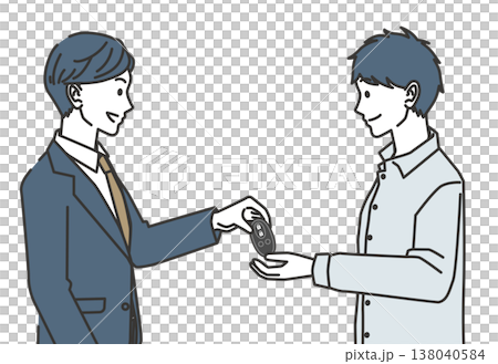 自動車購入後のキー受け渡しイメージ 138040584