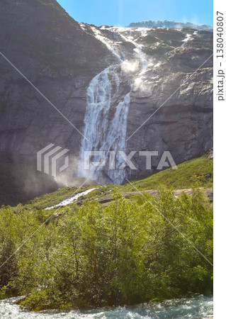 glacial meltwater on rocky mountain in Norway glacial meltwater on rocky mountain in Norway 138040807