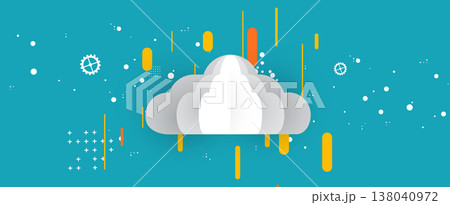 Cloud infrastructure concept technology background and network security 138040972