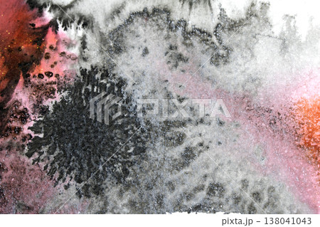 Black and Red ink pencil background with abstract lines and swirls and splatters creative monochrome 138041043
