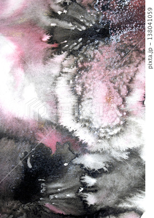Black and Red ink pencil background with abstract lines and swirls and splatters creative monochrome 138041059