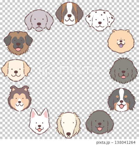 大型犬の顔アイコン円フレーム2 大型犬の顔アイコン円フレーム2 138041264