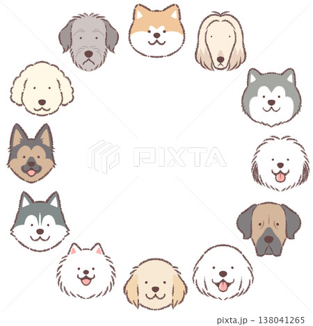 大型犬の顔アイコン円フレーム1 138041265