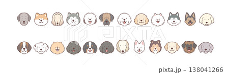 大型犬の顔アイコンのライン 138041266
