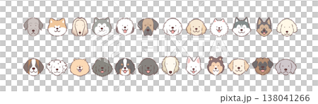 大型犬の顔アイコンのライン 138041266