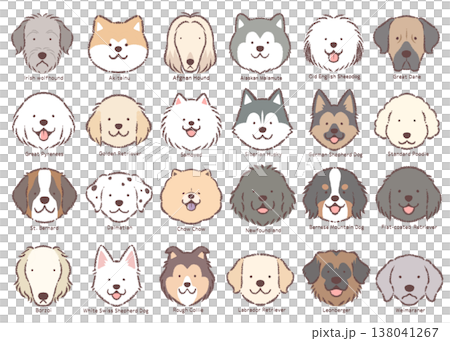 大型犬臉圖示集 - 帶名稱 138041267