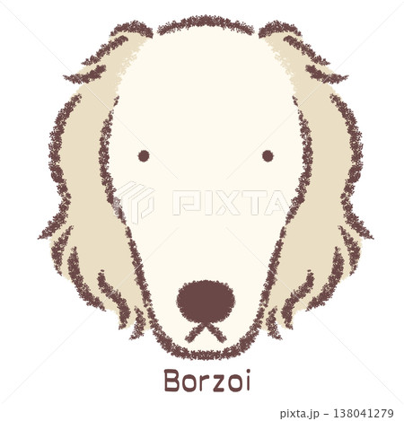 ボルゾイの顔アイコン-名前入り 138041279