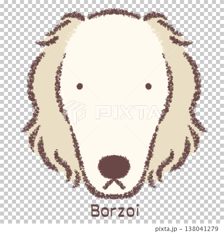 ボルゾイの顔アイコン-名前入り 138041279