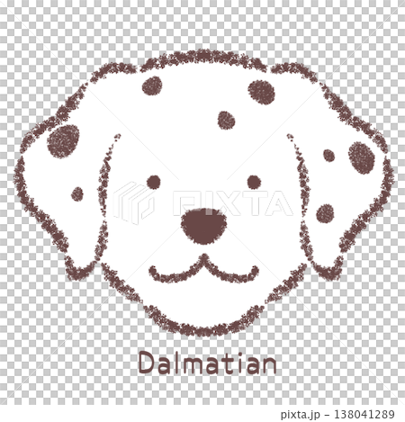 達爾馬提亞犬臉部圖示 - 帶名稱 達爾馬提亞犬臉部圖示 - 帶名稱 138041289