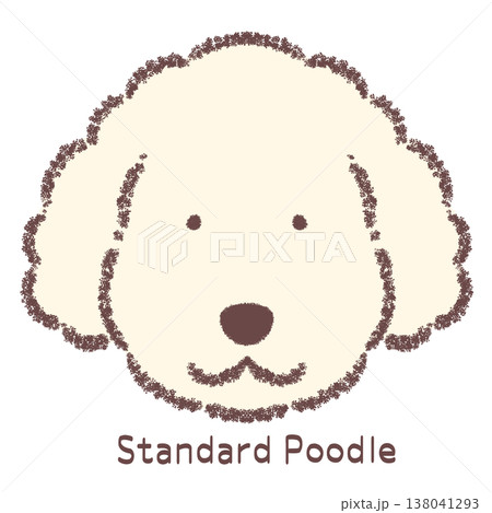 スタンダードプードルの顔アイコン-名前入り 138041293